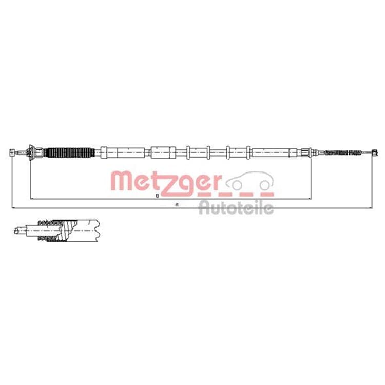 Metzger Handbremsseil hinten links Fiat Grande von METZGER