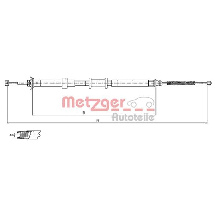 Metzger Handbremsseil hinten links Fiat Panda von METZGER