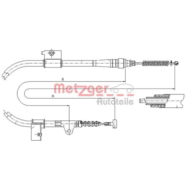 Metzger Handbremsseil hinten links Ford Maverick Nissan Terrano von METZGER