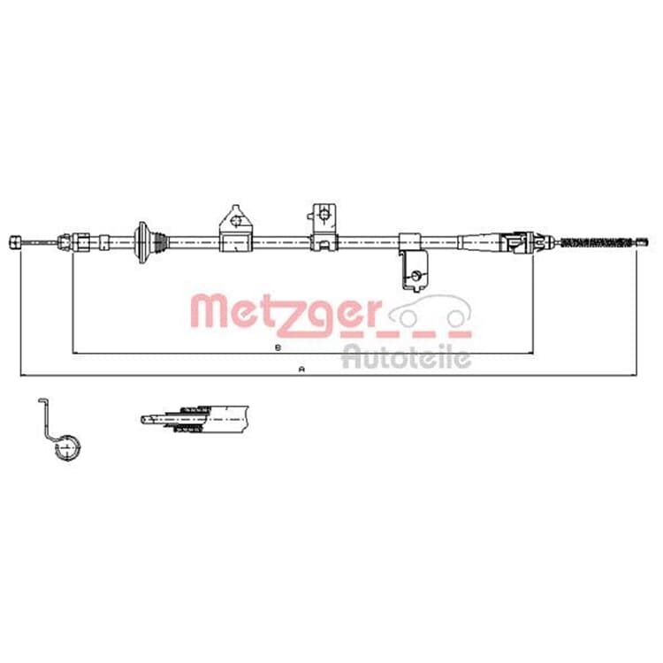 Metzger Handbremsseil hinten links Kia Rio von METZGER