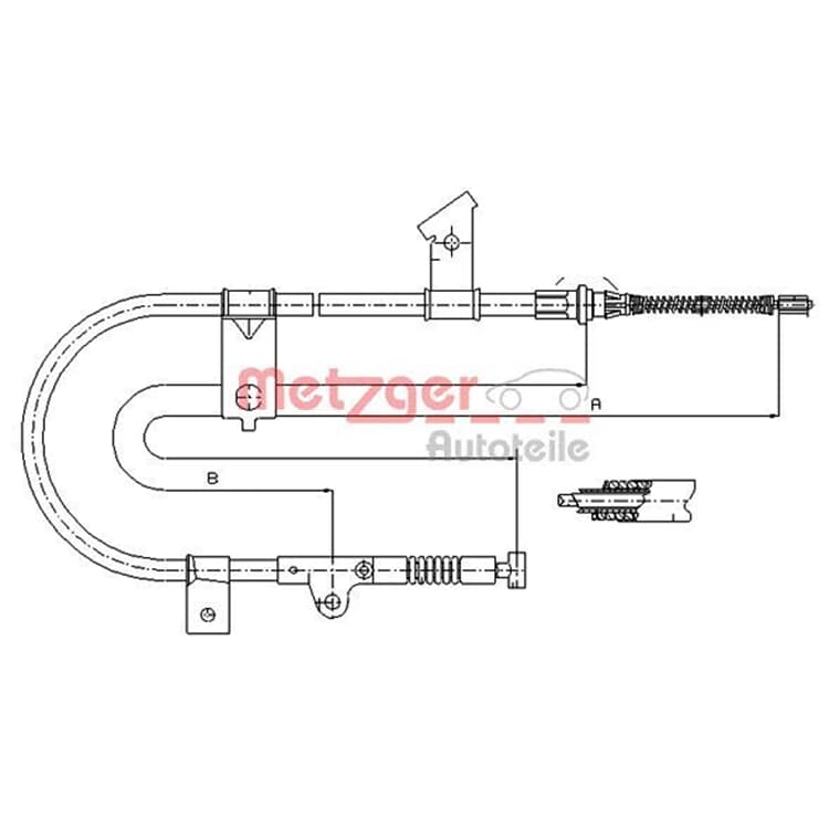 Metzger Handbremsseil hinten links Nissan Micra von METZGER