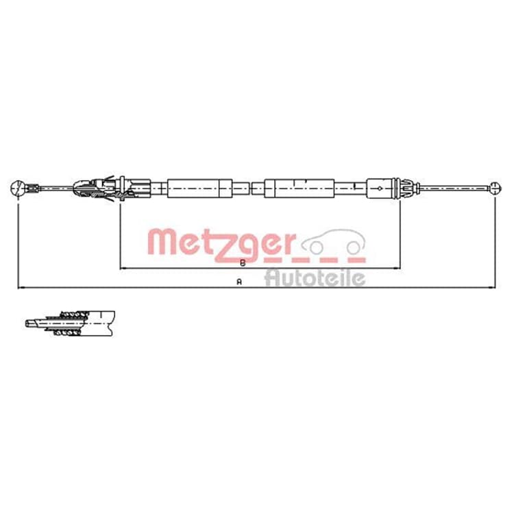 Metzger Handbremsseil hinten links Nissan Primastar Opel Vivaro Renault Trafic von METZGER