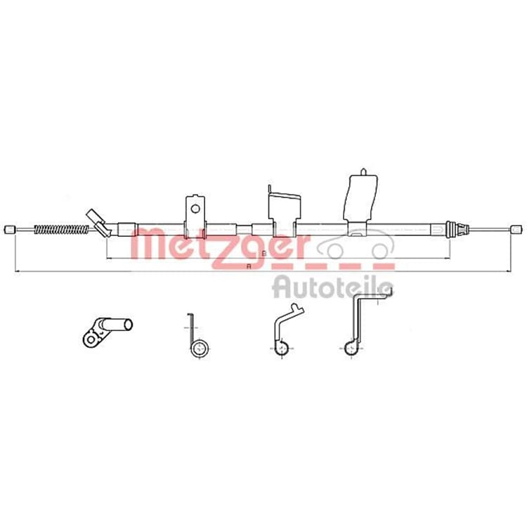 Metzger Handbremsseil hinten links Nissan Qashqai von METZGER