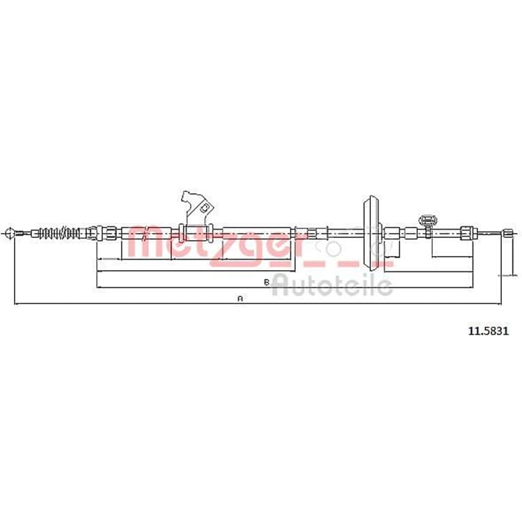 Metzger Handbremsseil hinten links Opel Astra J von METZGER