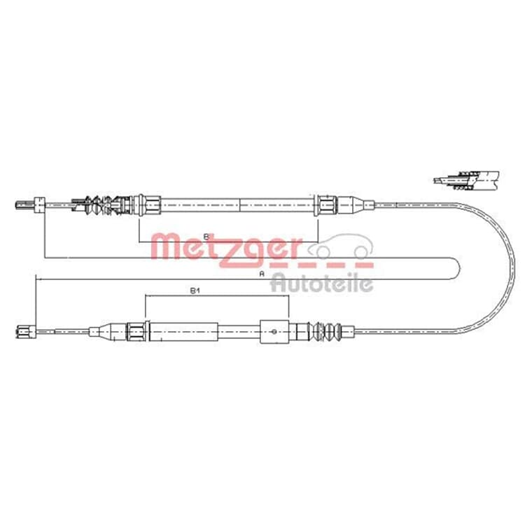 Metzger Handbremsseil hinten links Opel Corsa C von METZGER