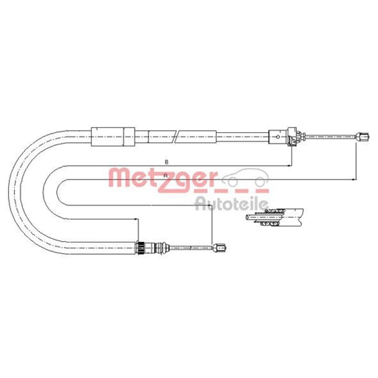 Metzger Handbremsseil hinten links Renault Modus von METZGER