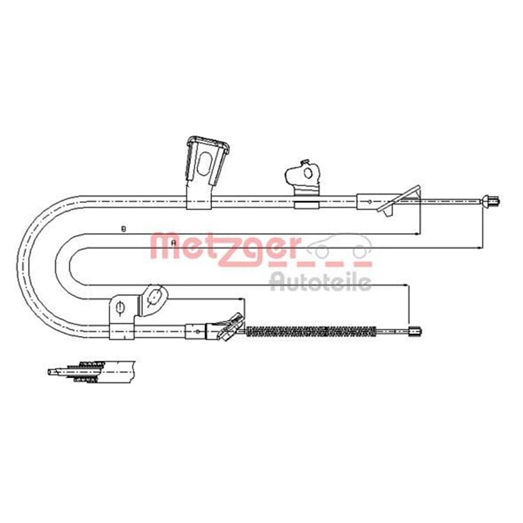 Metzger Handbremsseil hinten links Toyota Yaris von METZGER