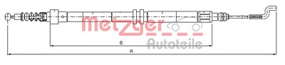 Metzger Handbremsseil hinten links oder rechts [Hersteller-Nr. 10.7392] für VW von METZGER