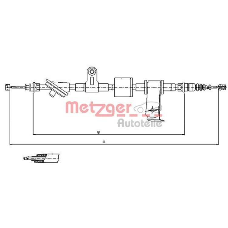 Metzger Handbremsseil hinten rechts Alfa Romeo 159 von METZGER