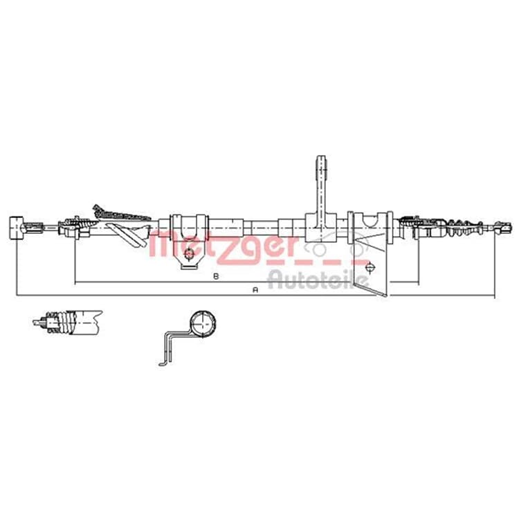 Metzger Handbremsseil hinten rechts Alfa Romeo 166 von METZGER