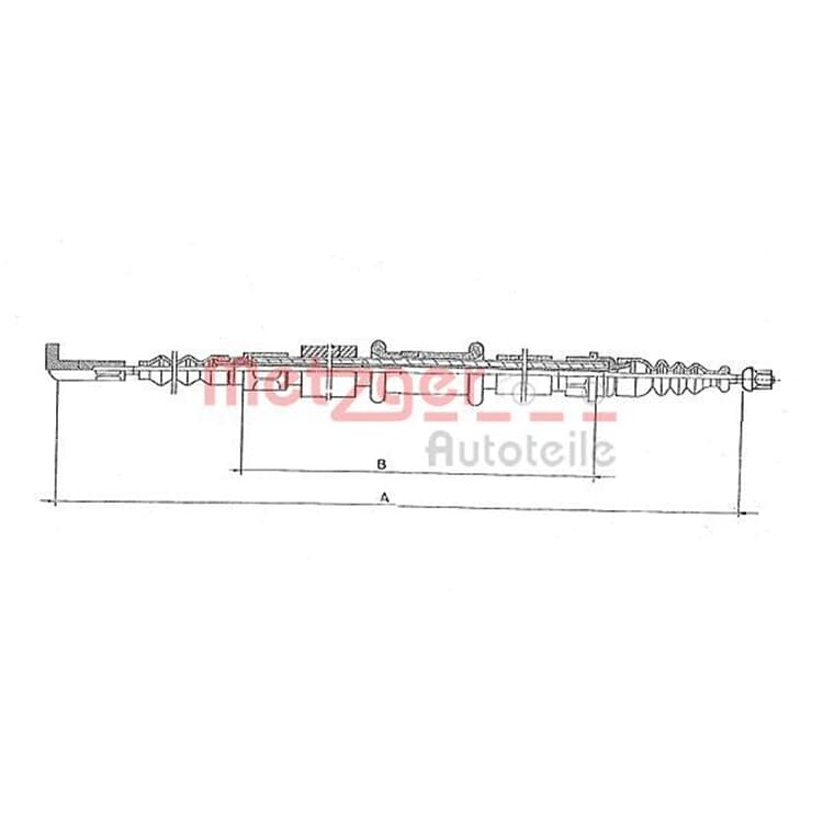 Metzger Handbremsseil hinten rechts Alfa Romeo Fiat Lancia von METZGER