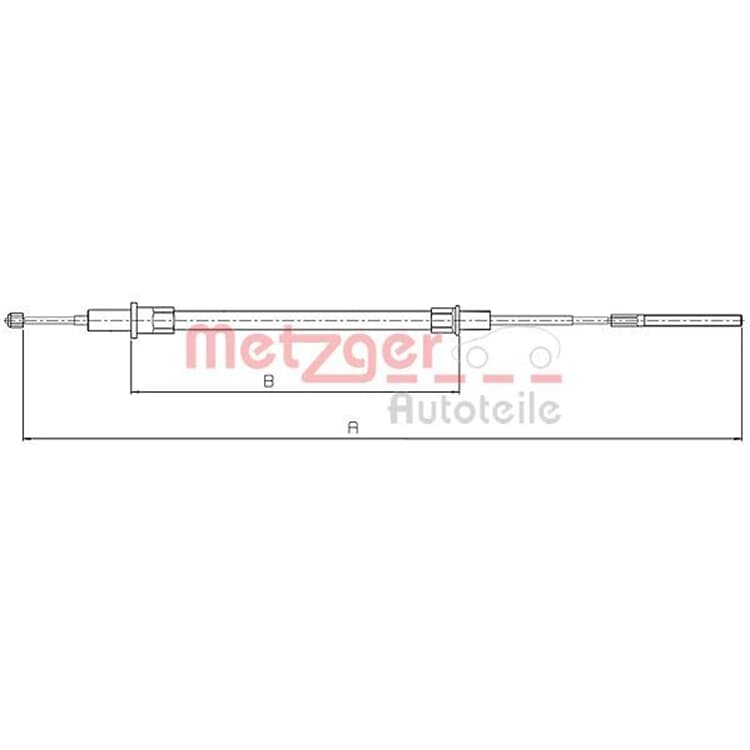 Metzger Handbremsseil hinten rechts BMW 5er E39 von METZGER