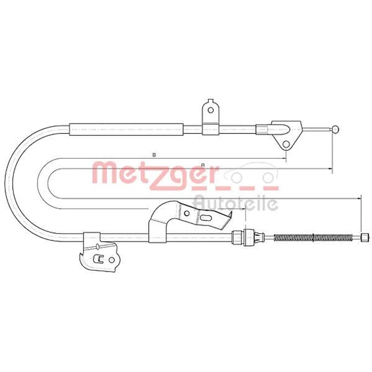 Metzger Handbremsseil hinten rechts Citroen C1 Peugeot 107 Toyota Aygo von METZGER