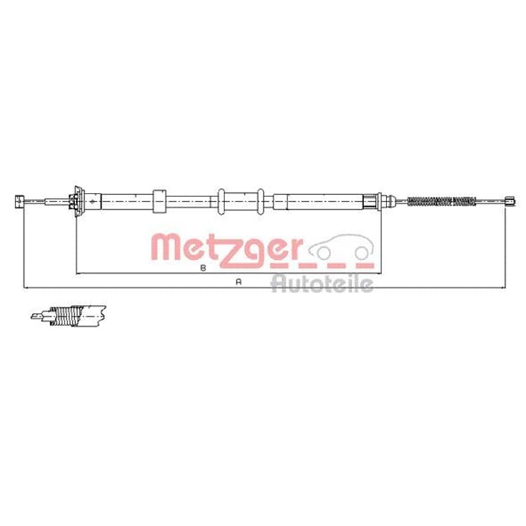 Metzger Handbremsseil hinten rechts Fiat 500 von METZGER