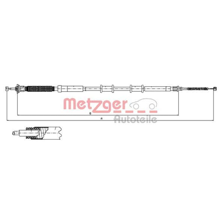 Metzger Handbremsseil hinten rechts Fiat Grande von METZGER