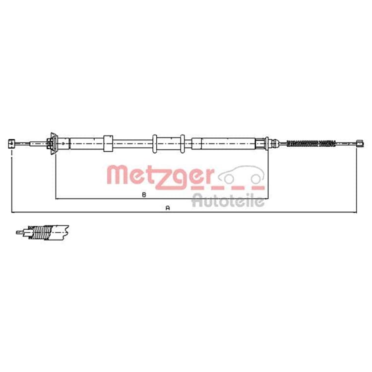 Metzger Handbremsseil hinten rechts Fiat Panda von METZGER