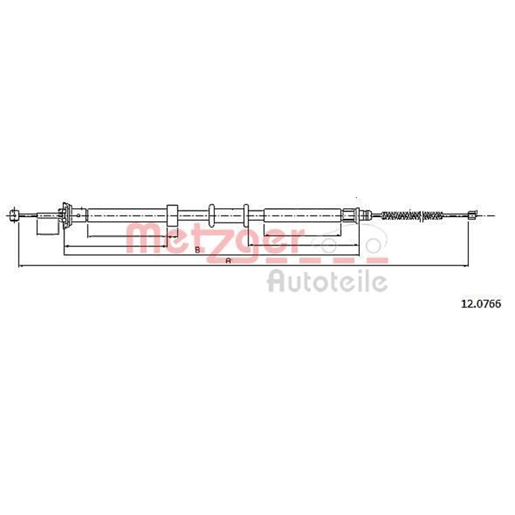 Metzger Handbremsseil hinten rechts Fiat Panda von METZGER