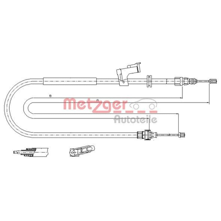 Metzger Handbremsseil hinten rechts Ford Galaxy S-Max von METZGER