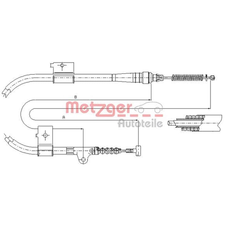 Metzger Handbremsseil hinten rechts Ford Maverick Nissan Terrano von METZGER