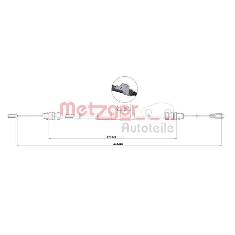 Metzger Handbremsseil hinten rechts Ford Transit von METZGER