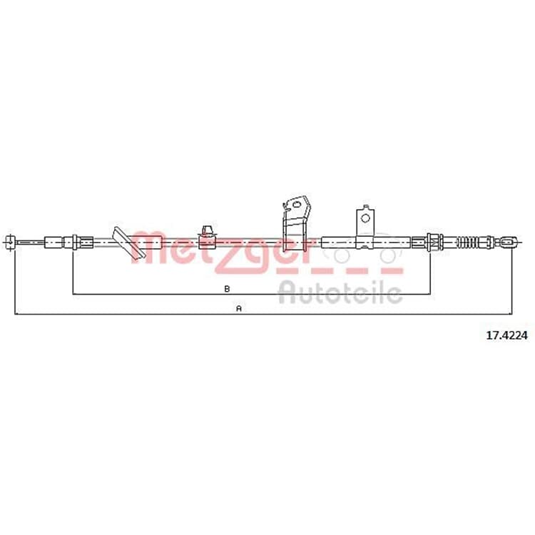 Metzger Handbremsseil hinten rechts Honda Jazz von METZGER