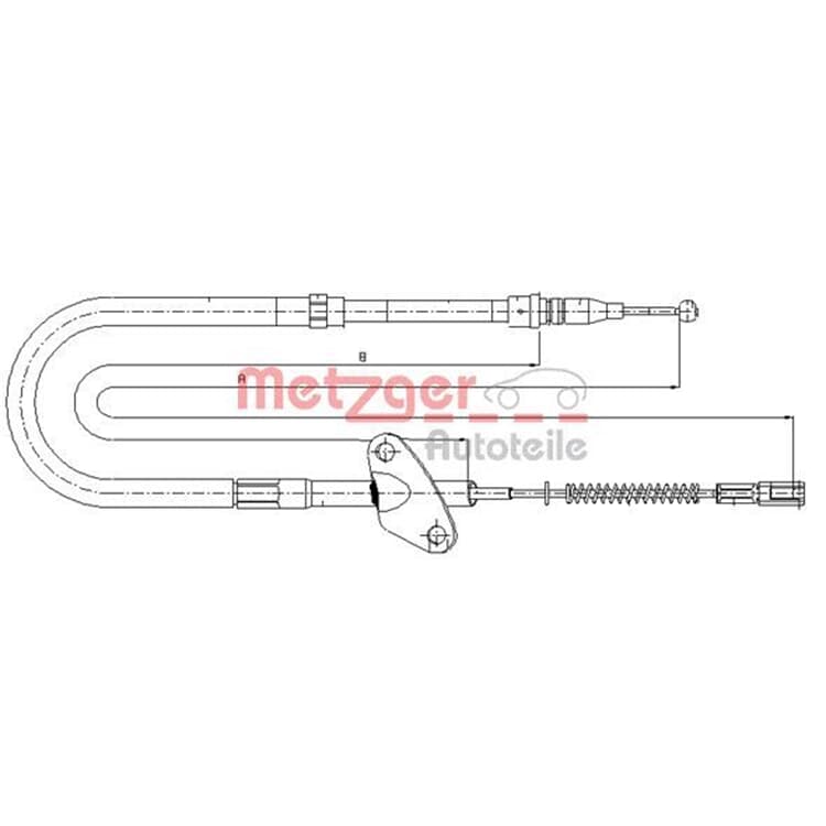 Metzger Handbremsseil hinten rechts Mercedes T1 von METZGER