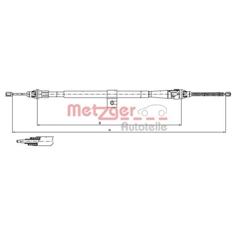 Metzger Handbremsseil hinten rechts Nissan Micra von METZGER