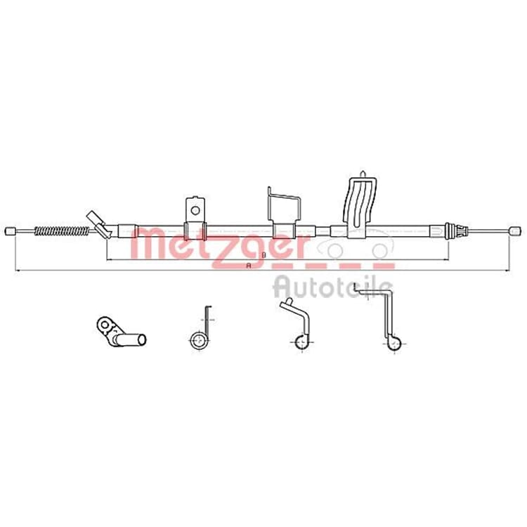 Metzger Handbremsseil hinten rechts Nissan Qashqai von METZGER