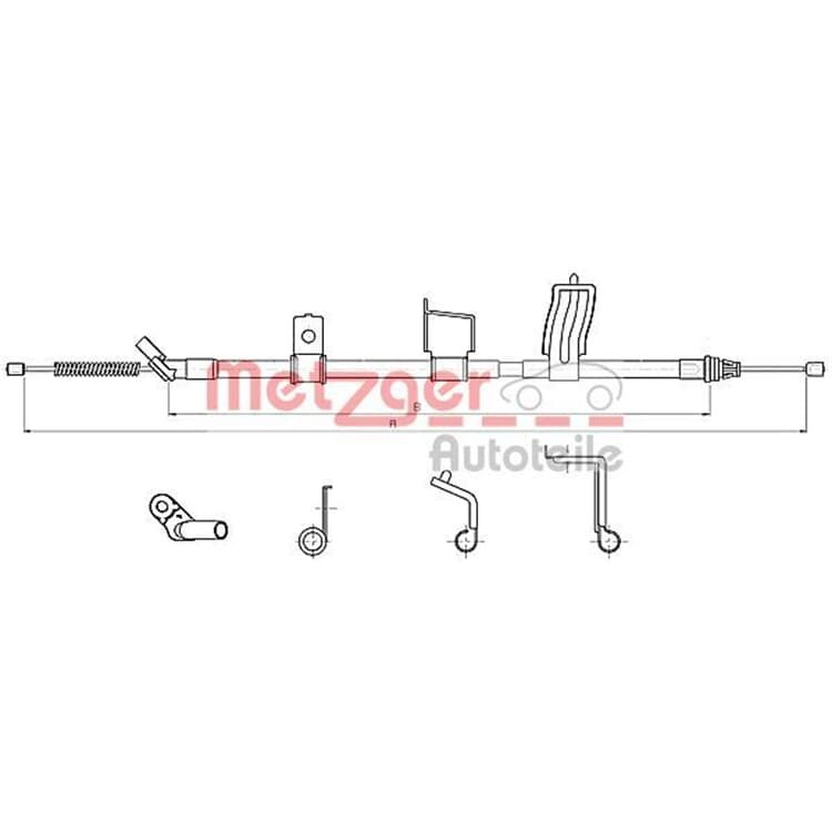 Metzger Handbremsseil hinten rechts Nissan Qashqai von METZGER