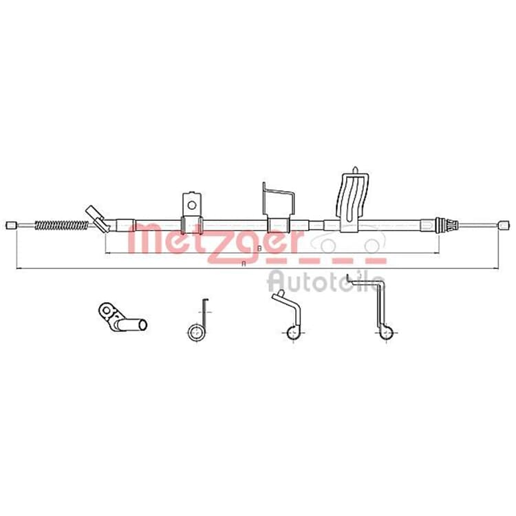 Metzger Handbremsseil hinten rechts Nissan X-Trail von METZGER