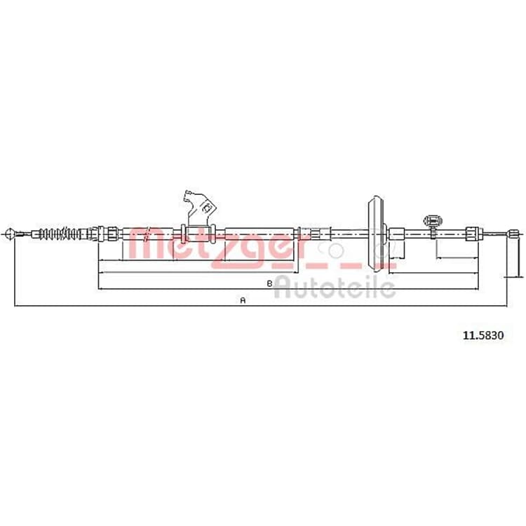 Metzger Handbremsseil hinten rechts Opel Astra J von METZGER