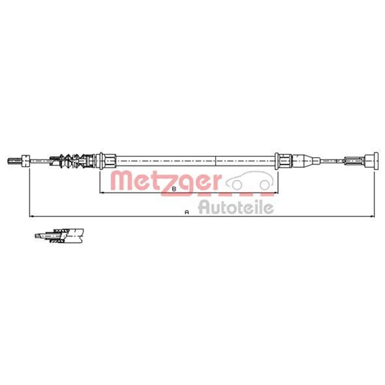 Metzger Handbremsseil hinten rechts Opel Corsa C von METZGER