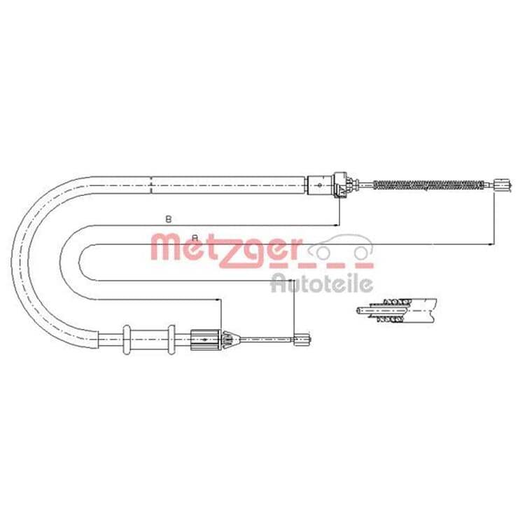 Metzger Handbremsseil hinten rechts Renault Kangoo von METZGER