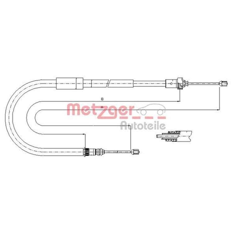 Metzger Handbremsseil hinten rechts Renault Modus von METZGER