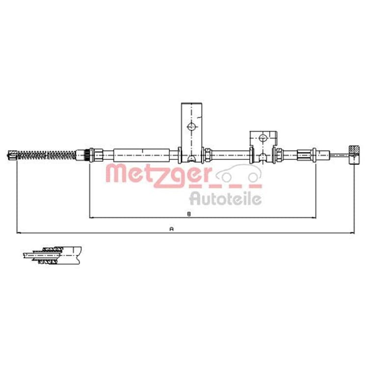 Metzger Handbremsseil hinten rechts Suzuki Samurai von METZGER