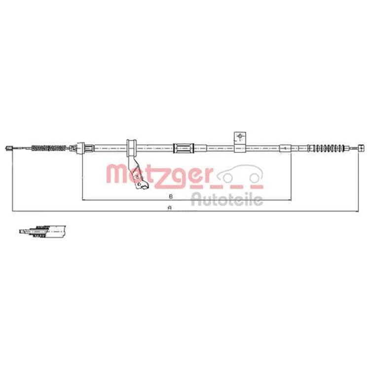 Metzger Handbremsseil hinten rechts Toyota Avensis T25 von METZGER