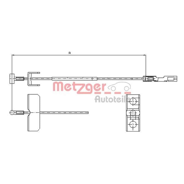 Metzger Handbremsseil mitte Nissan Primastar Opel Vivaro Renault Trafic von METZGER