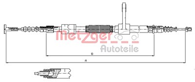 Metzger Seilzug, Feststellbremse [Hersteller-Nr. 251.34] für Alfa Romeo von METZGER