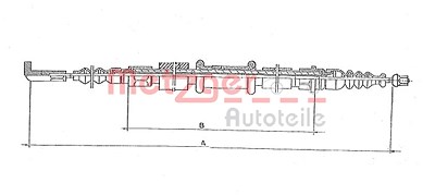 Metzger Seilzug, Feststellbremse [Hersteller-Nr. 251.25] für Lancia, Fiat, Alfa Romeo von METZGER