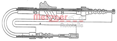 Metzger Seilzug, Feststellbremse [Hersteller-Nr. 10.7581] für Audi von METZGER