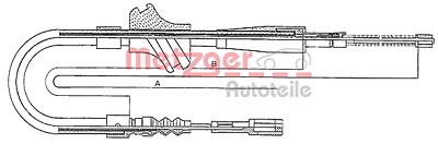 Metzger Seilzug, Feststellbremse [Hersteller-Nr. 10.7501] für Audi von METZGER