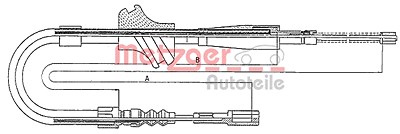 Metzger Seilzug, Feststellbremse [Hersteller-Nr. 10.7502] für Audi von METZGER