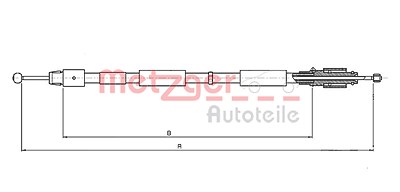 Metzger Seilzug, Feststellbremse [Hersteller-Nr. 10.7634] für Audi von METZGER