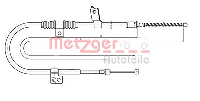 Metzger Seilzug, Feststellbremse [Hersteller-Nr. 17.2291] für Citroën, Peugeot, Mitsubishi von METZGER