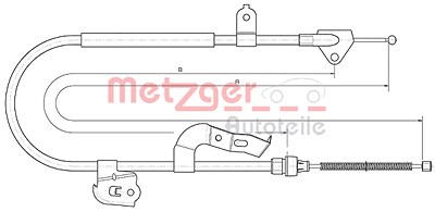 Metzger Seilzug, Feststellbremse [Hersteller-Nr. 10.4510] für Citroën, Toyota, Peugeot von METZGER