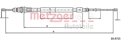 Metzger Seilzug, Feststellbremse [Hersteller-Nr. 10.4715] für Citroën von METZGER