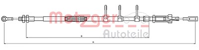 Metzger Seilzug, Feststellbremse [Hersteller-Nr. 10.4741] für Fiat, Peugeot, Citroën von METZGER