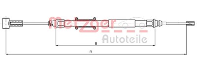 Metzger Seilzug, Feststellbremse [Hersteller-Nr. 10.4744] für Fiat, Peugeot, Citroën von METZGER