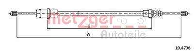 Metzger Seilzug, Feststellbremse [Hersteller-Nr. 10.4736] für Citroën, Fiat, Lancia, Peugeot von METZGER