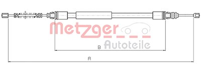 Metzger Seilzug, Feststellbremse [Hersteller-Nr. 10.4712] für Citroën, Peugeot von METZGER